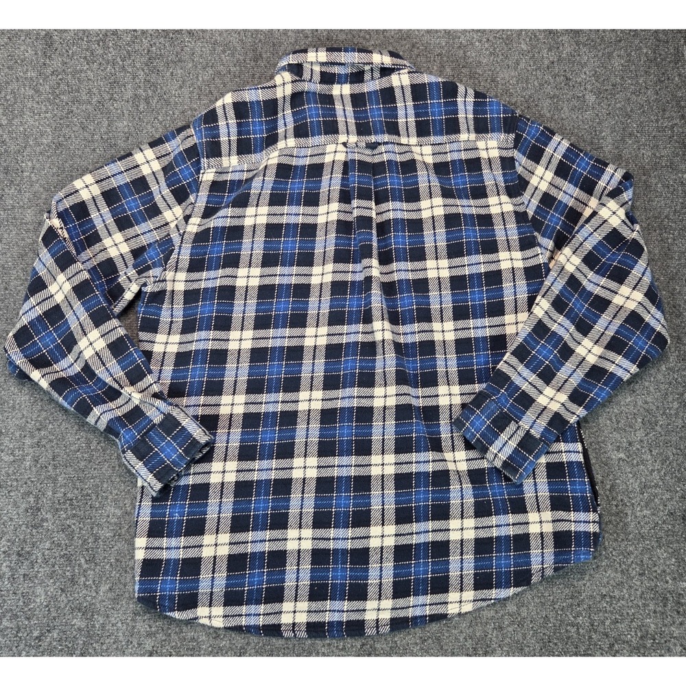 Orvis Flannel Shacket Mens XL Blue Plaid Heavy Shirt Jacket - Picture 8 of 8